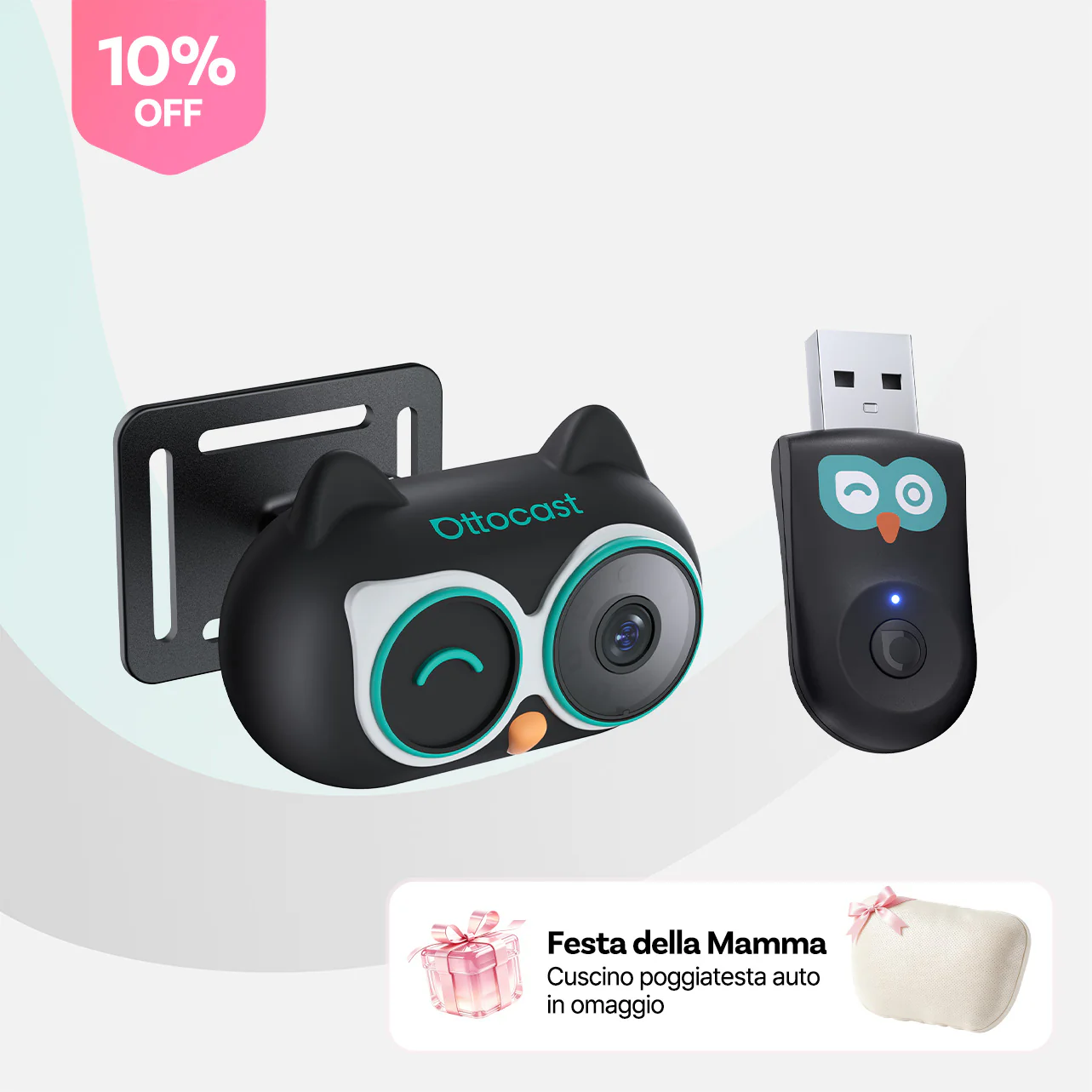 Ottocast® Cabin Care Adattatore CarPlay Wireless con Monitoraggio