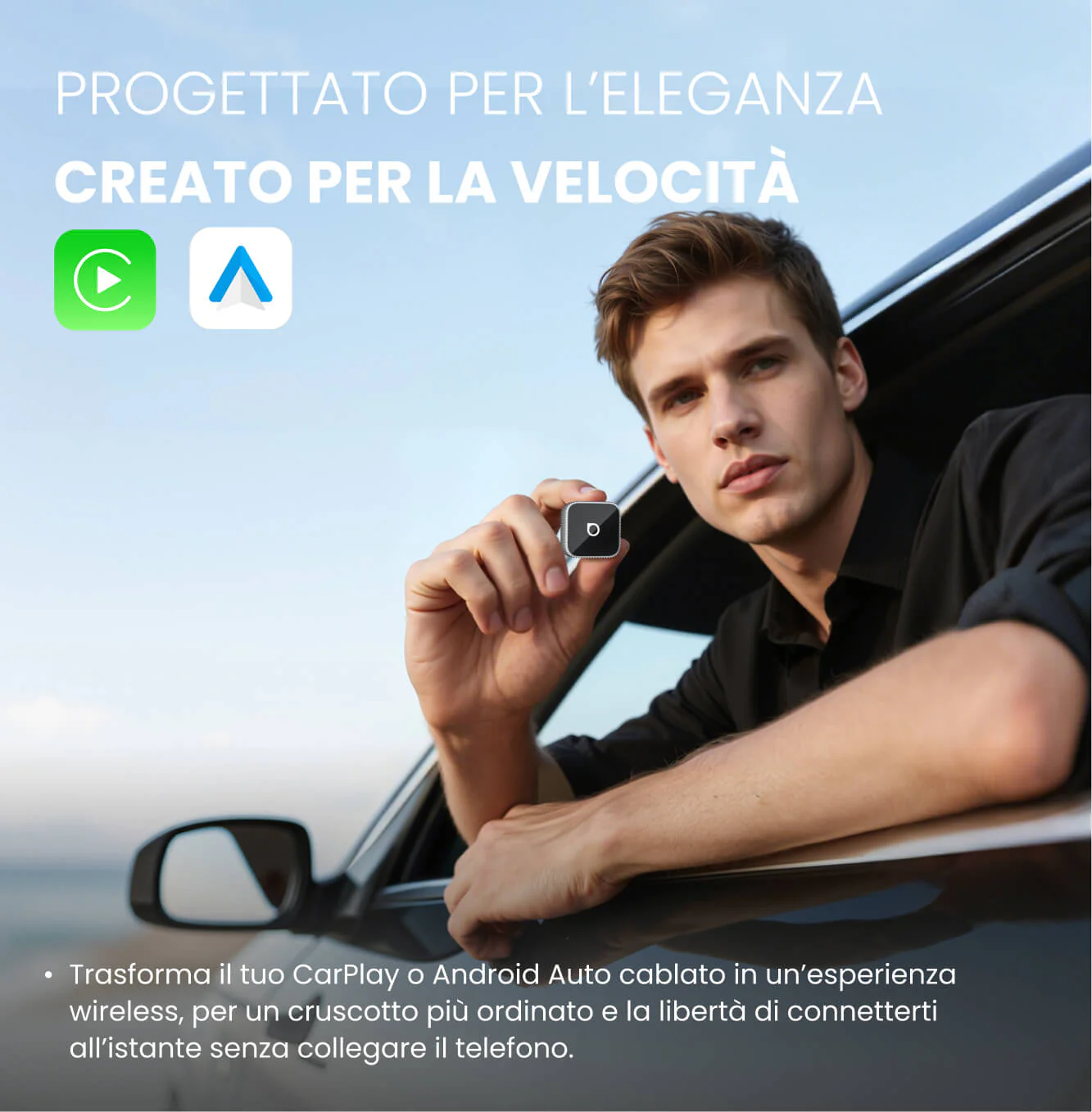 Ottocast® Mini Slim 3.0 Adattatore Wireless CarPlay e Android Auto - Image 2