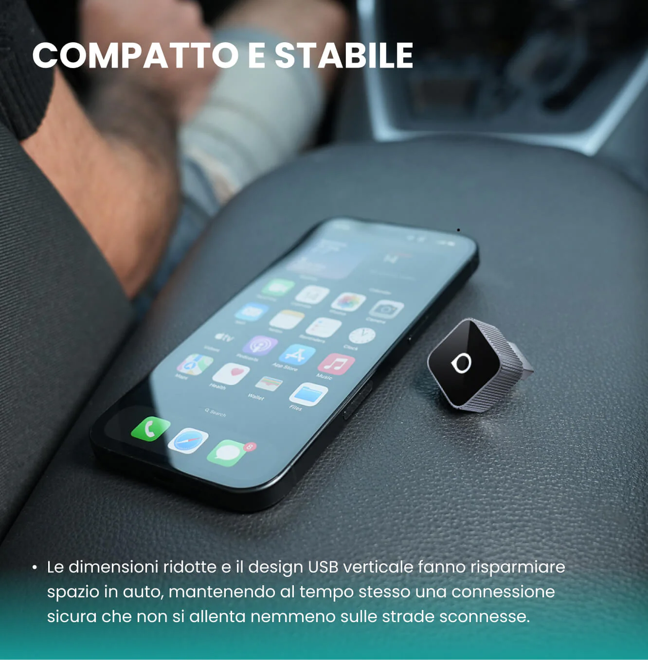 Ottocast® Mini Slim 3.0 Adattatore Wireless CarPlay e Android Auto - Image 4