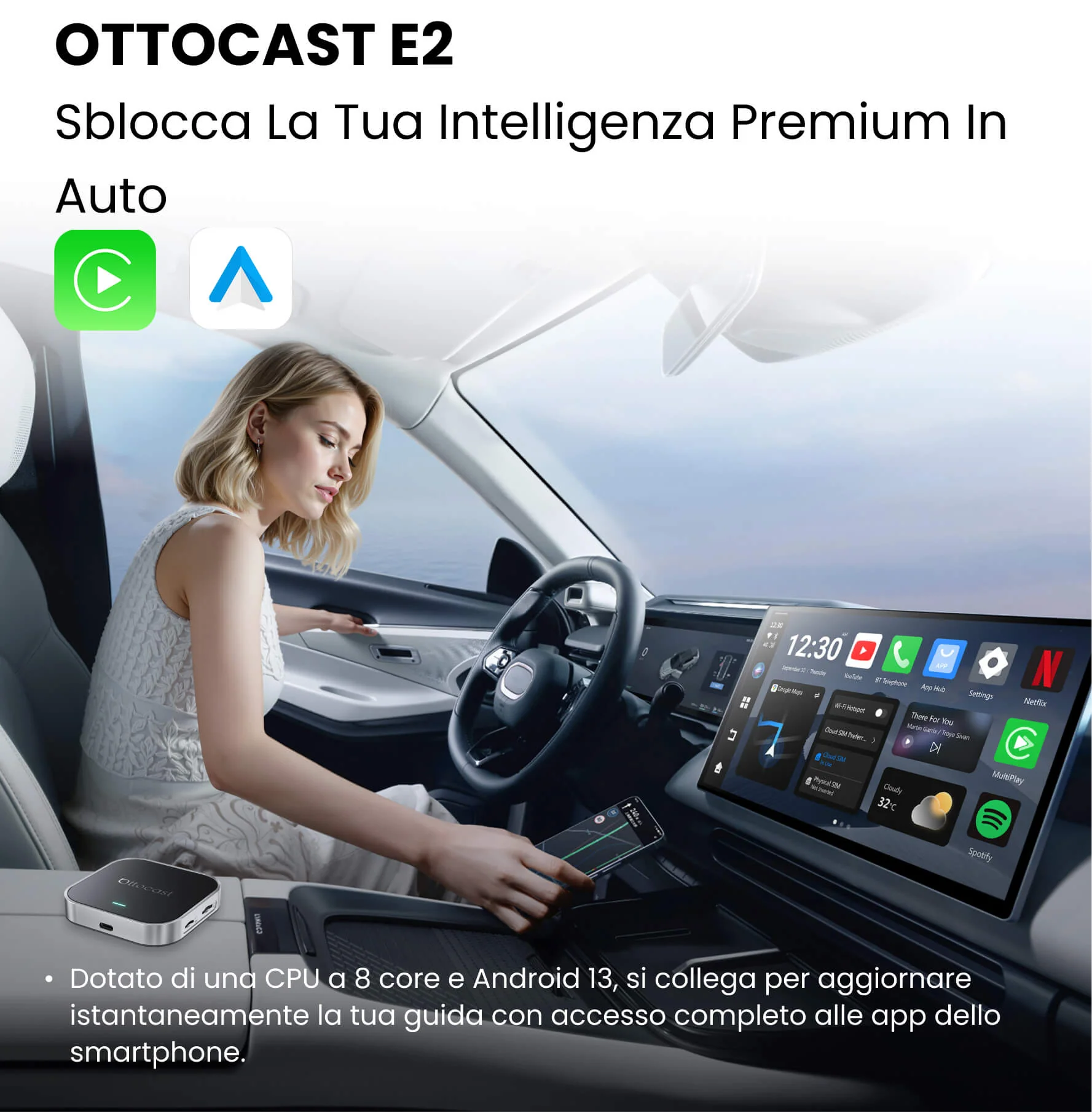 Ottocast® OttoAibox E2 CarPlay AI Box - Image 2