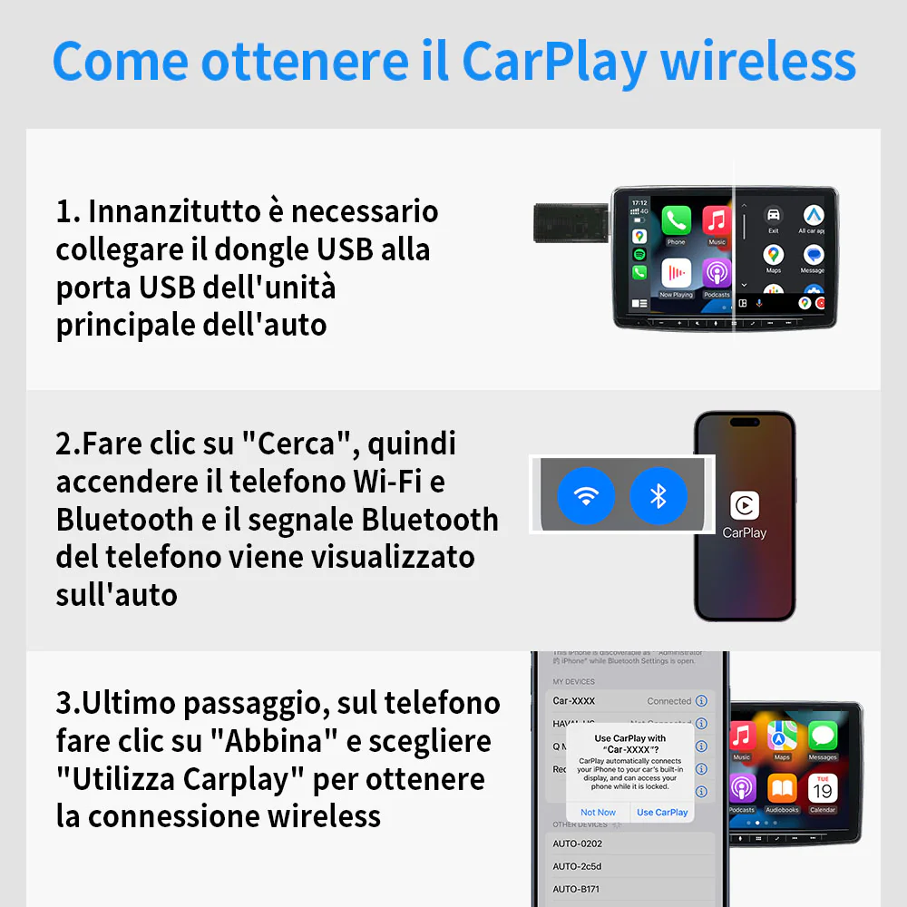 Ottocast®IT 2in1 Adattatore Wireless CarPlay E Android Auto - Image 8