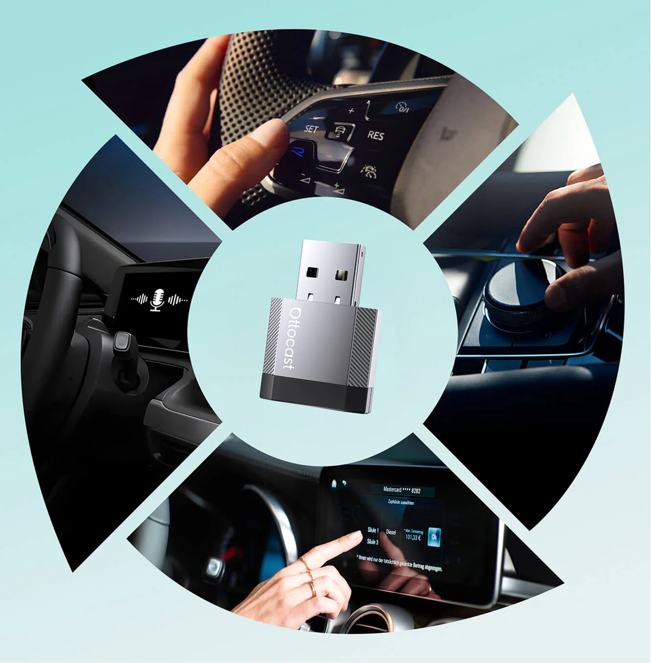 OTTOCAST®Mini NOVA – Adattatore Wireless per CarPlay e Android Auto - Image 9